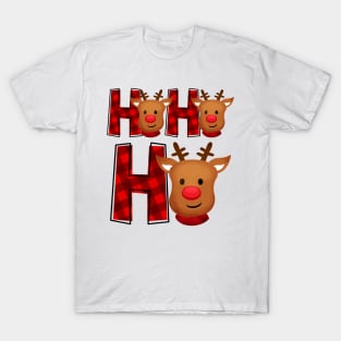 ho ho ho christmas reindeer T-Shirt